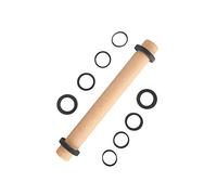 Super Kitchen Adjustable Wooden Rolling Pin with Thickness Rings for Baking | Removable Silicone Thickness Guide,Beech Wood Dough Roller Baking Accessory- Pizza,Pasta,Cookie,Pastry,Fondant Icing 35x3.8cm