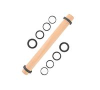 Super Kitchen Adjustable Wooden Rolling Pin with Thickness Rings for Baking | Removable Silicone Thickness Guide,Beech Wood Dough Roller Baking Accessory- Pizza,Pasta,Cookie,Pastry,Fondant Icing 40x3.9cm