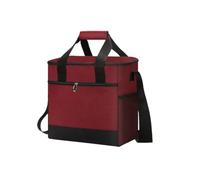 Super Large 32L Thermal Cooler Bag With Hard Liner Insulated Picnic Lunch Box Fresh Drinking For Camping BBQ Outdoor Parties for Picnic(Wine Red)