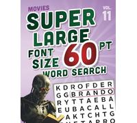 SUPER LARGE FONT SIZE 60 pt Movies WORD SEARCH: Easy-to-Read Word Searches for Seniors and Low Vision Puzzle Lovers, vol. 11