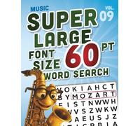SUPER LARGE FONT SIZE 60 pt Music WORD SEARCH: Easy-to-Read Word Searches for Seniors and Low Vision Puzzle Lovers, vol. 09