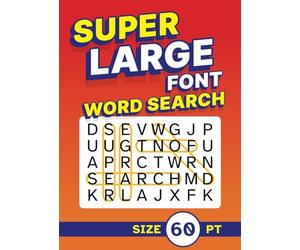 Super Large Font Word Search Size 60 pt: Giant Print Puzzle Book with XL Letters for Seniors