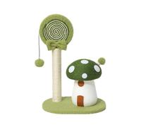Super Large Mushroom Cat Scratching Post - Natural Sisal Rope & Durable Plush Combo for Cats, Detachable Lollipop Toy, Sturdy Base Protects Furniture, Cute Cat Tower & Scratch Pad (GREEN)
