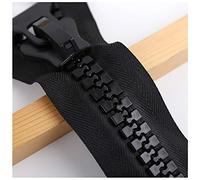 Super Large Plastic Zipper Size 20# Heavy Duty Zippers 10 in Long with Big Slider and Puller for DIY Sewing (Black -2pcs)