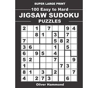 Super Large Print 100 Easy To Hard Jigsaw Sudoku Puzzles: One Gigantic Irregular Sudoku Puzzle Per Page - Games for Elderly & Sight Impaired
