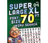SUPER LARGE XL FONT SIZE 70 pt WORD SEARCH 4: Huge Print Puzzle Book with Giant Letters for the Visually Impaired and Seniors