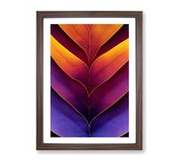 Super Leaf Framed Print for Living Room Bedroom Home Office Décor, Wall Art Picture Ready to Hang, Walnut A3 Frame (34 x 46 cm)