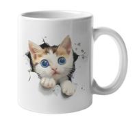 Super Lemon 11oz White Ceramic Mug with Adorable Cat Design - Fun and Stylish for Tea, Coffee, Hot Chocolate - Microwave & Dishwasher Safe Gift Idea