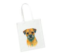 Super Lemon Border Terrier Watercolour Art Tote Bag, White Polyester, 42 x 38 cm