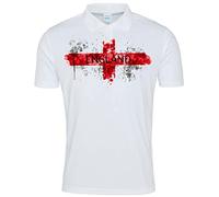 Super Lemon England St George's Cross Polo Shirt - Classic White Polo with Bold Red England Flag Design - Perfect for Football Fans - Stylish and Comfortable Fit for Everyday Wear and Matches (XXL)