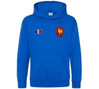 Super Lemon France Rugby Hoodie - Exclusive Retro Vintage Design for Kids, Unisex Blue Sweatshirt for Boys and Girls, Perfect for Young Rugby Fans of the 6 Nations and World Cup (M)