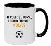Super Lemon Funny Football Coffee Mug, It Could Be Worse I Could Support Wolves