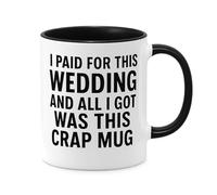 Super Lemon Funny Wedding Coffee Mug, White with Black Interior, Novelty Father of Bride Gift, Ceramic Cup with Humorous Text