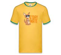 Super Lemon G’Day Mate Printed Tshirt with Kangaroo, Unisex T Shirt, Australia Supporters in Baseball, Rugby, Football, Sports, for Australian Friends or Australia Lovers (Large)