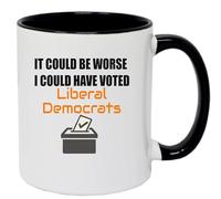 Super Lemon Novelty Coffee Mug, It Could Be Worse I Could Have Voted Liberal Democrats, White and Black