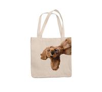 Super Lemon Reusable Tote Bag with Springer, Cocker Spaniel Print, Everyday, Shopping Tote Bag, Eco-friendly Printed Stylish Long Handled Tote Shoulder Bag, Perfect Dog Lover Gifts (40 x 38 x 1.5) cm
