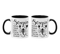 Super Lemon Scorpio Zodiac Signs Mug - Two-Tone Black Inside and Handle 11oz Ceramic Cup with Astrology Star Signs Design