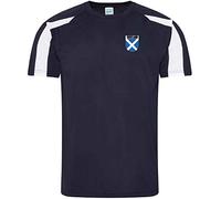 Super Lemon Scotland Supporters Printed Tshirt Unisex (Medium) Navy/White