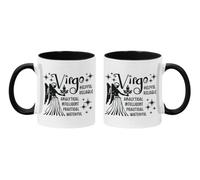 Super Lemon Virgo Zodiac Signs Mug - Two-Tone Black Inside and Handle 11oz Ceramic Cup with Astrology Star Signs Design