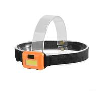 Super Light COB LED Headlamp for Jogging, Cycling, Hiking, and Fishing Adjustable Strap for All Head Sizes (Orange)