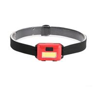 Super Light COB LED Headlamp for Jogging, Cycling, Hiking, and Fishing Adjustable Strap for All Head Sizes (Red)