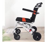Super Lightweight Foldable Drive Wheelchair,Aluminum Transport Chair for Kids and Adults,Portable Boarding Travelling,Swing Away Footrest (SJ1)