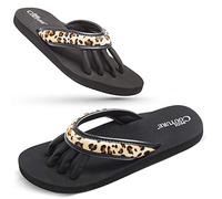 Super Lightweight Pedi Couture Brand Pedicure Sandals with Toe Post Function (Multiple Colours and Sizes Available), leopard, Small