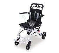 Super Lightweight Transport Wheelchair, 8.2KG Weight & 220lbs Max Load, 16 Inch Wide Seat Folding Wheelchair, Carbon Steel Frame Transport Chair for Seniors Elderly Adults White