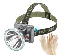 Super Lightweight Ultra-Thin Polymer Battery LED Headlamp with Motion Sensor, Battery Level Display, 5 Modes High Brightness Waterproof, Perfect for Camping, Hiking, Fishing (YK-316 White Light)