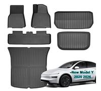SUPER LINER Tesla Model Y Juniper Floor Mats 2025 2026 | Custom Fit All-Weather 6-Piece Set TPE Material | Model Y Floor Mats, Cargo Liner, Trunk & Interior