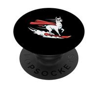 Super Llama Snowboard Hero With Red Cape PopSockets Adhesive PopGrip