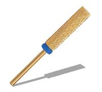 Super Long 24mm Flat Top 5-in-1 Nail Drill Bits, 3/32" Two-Way Rotate Carbide Tungsten Bits for Acrylic/Gel Removal,Professional Electric Drill Accessories for Manicure & Pedicure(Gold, Medium-M)