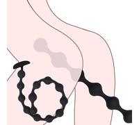 Super Long Anal Beads with 13 Balls, Black Pull Bead Anal Plug Extra-Long Large Size, Anal Chain Masturbator, Anal Sex Toy for Men Women and Couples (A)