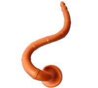 Super Long Anal Plug Dildo, 24 inch Liquid Silicone Anal Butt Plug with Bamboo Texture Design, Ultra Soft Vaginal Massage Prostate Stimulation Adult Erotic Sex Toys for Women Men (Large)