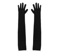 Super Long Black Tulle Gloves, Sexy Mesh Opera Gloves for Women, Stretchy Sheer Elbow-Length Gloves