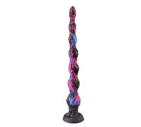 Super-Long Graduated Anal Beads for Pleasure, Textured Silicone Prostate & G-Spot Massager, Powerful Suction Cup, Adjustable Sizes for Men and Women (Purple, Medium)