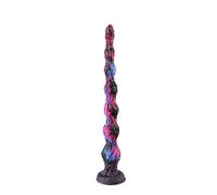 Super-Long Graduated Anal Beads for Pleasure, Textured Silicone Prostate & G-Spot Massager, Powerful Suction Cup, Adjustable Sizes for Men and Women (Purple, Small)
