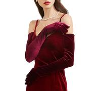 Super Long Opera Velvet Party Gloves 1920s Elbow Flapper Evening Banquet Gloves