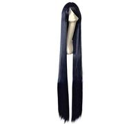Super long Straight navy blue cosplay wig anime common 59" 150cm Full Bangs Synthetic Hair High Temperature blue Cosplay Wigs One Size long Straight wig 01
