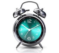 Super Loud Alarm Clock for Heavy Sleepers,4 inches Twin Bell Alarm Clock with Backlight,Battery Operated,Silent Non Ticking,for Kids,Adults,Bedrooms,Retro Decor Desk Analog Clocks. (Green)
