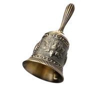Super Loud Solid Brass Hand Call Bell Lotus Polished Vintage Metal Hand Dinner Bell Call Service Handbell for Bedside Wedding Classroom Meditation