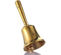 Super Loud Solid Brass Small Hand Call Bell for Wedding | Seniors | Classroom | Dinner | Meditation | Service and Emergency Use