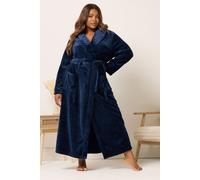 Super Luxe Maxi Dressing Gown Yours Dark Navy 38-40