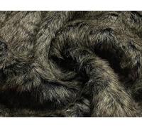 Super Luxury Faux Fur Fabric Material Black Coyote 1/2MTR