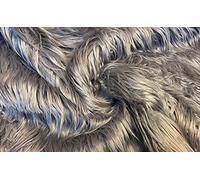 Super Luxury Faux Fur Fabric Material - Extra Long Pewter, 1Mtr - 150cm x 100cm