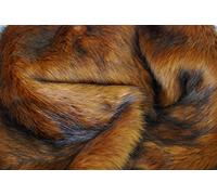 Super Luxury Faux Fur Fabric Material - Long Pile Bronze, 1mtr - 150cm x 100cm