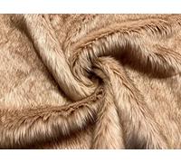 Super Luxury Faux Fur Fabric Material - Long Pile Oatmeal, 1Mtr - 150cm x 100cm