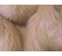 Super Luxury Faux Fur Fabric Material - Long Pile Pink & White, 1Mtr - 150cmx100cm