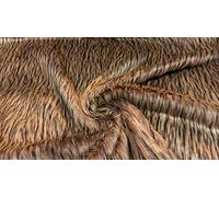 Super Luxury Faux Fur Fabric Material - Long TAN Black Fleck, 1Mtr - 150cm x 100cm