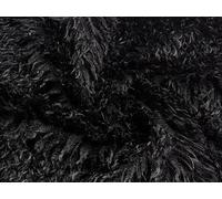Super Luxury Faux Fur Fabric Material Mongolian Lamb Black 1MTR